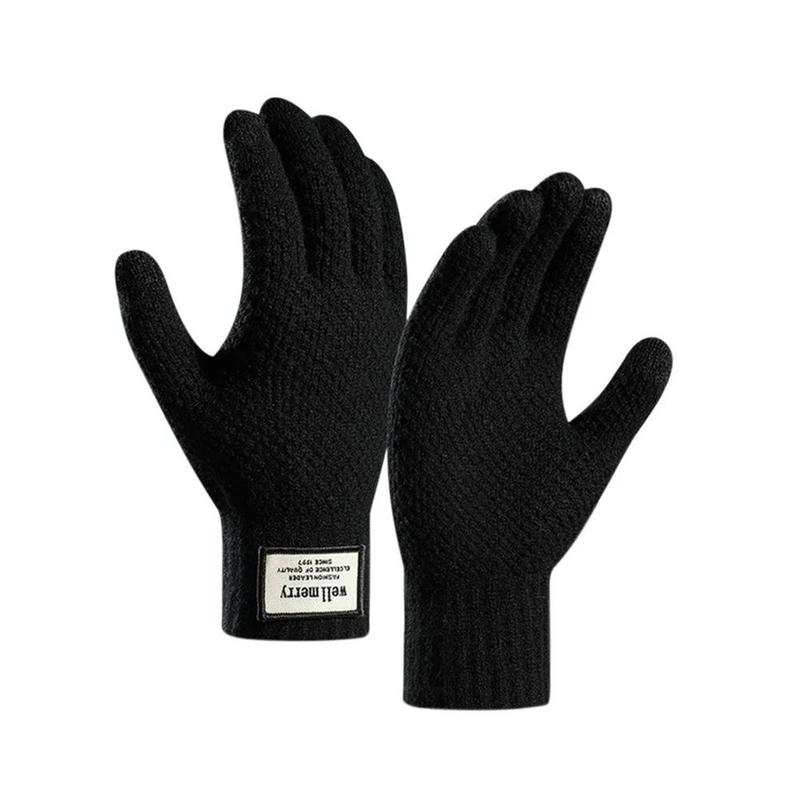 Winter Men Knitted Gloves Touch Screen High Quality Male Mitten Thicken Warm Wool Cashmere Solid Color Men Business Gloves 0