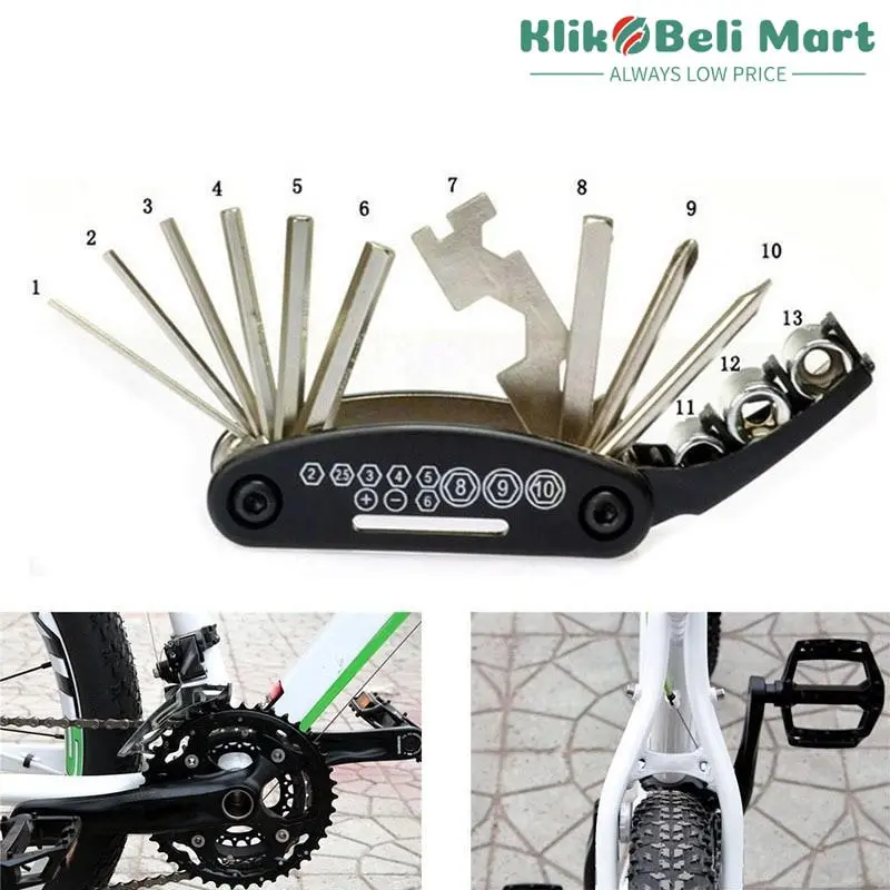 [KBM] Kunci Sepeda Tools 16 In 1 Toolkit L Socket Obeng Lipat Shock Set ...
