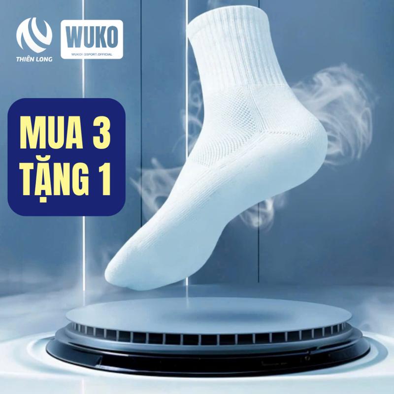 Tất cổ cao thể thao nam chất liệu Cotton dày dặn, thấm hút tốt, thoáng khí khi sử dụng 1