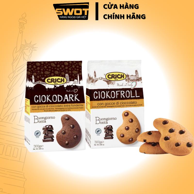  COMBO Bánh quy Cookie Vị Ciokofroll và Sugar Free nhà Crich của Ý Bánh Cookie ITALY thơm ngon bổ dưỡng crinkle cookie - SWOT 