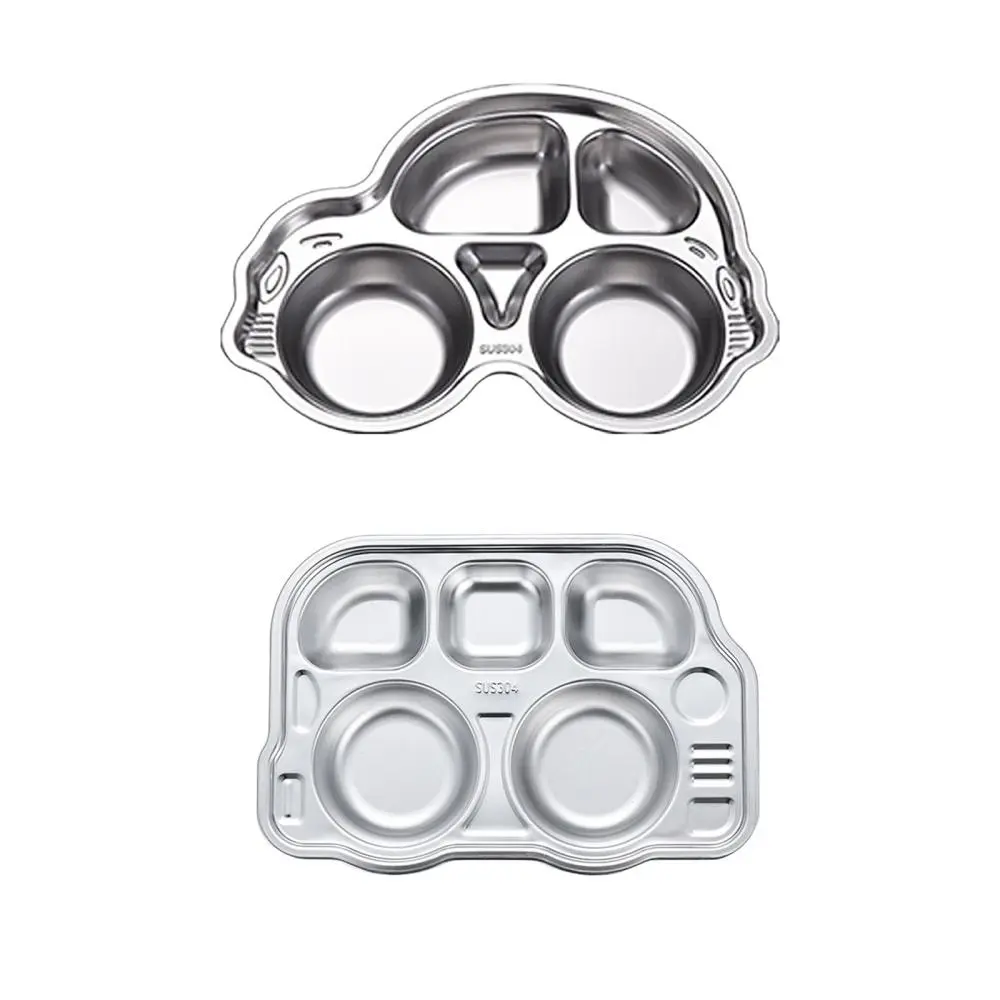 Dinner Plates for Kids Stainless Steel Divided Plates Tray for Boy Girls