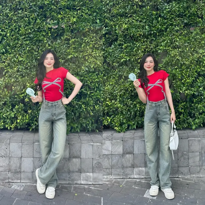 Quần Jean Suông Nữ Chất QC Passan Kiểu Màu Bụi Nhẹ Women Pants Ong h jeans 2