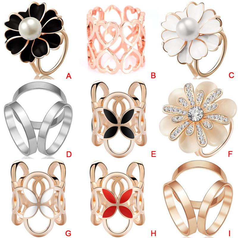 Product Introduction of Drops  Camellia Scarf Clip Brooch Pin Hollow Out Shawl Buckle Women Jewelry 15