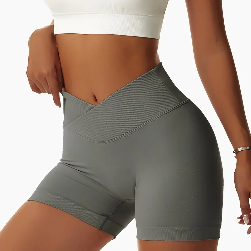 Quần Khiêu Vũ Pilates, Kiểu Bikini, Quần Đùi Chéo, Liền Mạch, Co Giãn, Cạp Cao, Thích Hợp Để Chạy, Yoga, Thể Dục Dáng Ôm, Quần Nữ, Nâng Hông 3