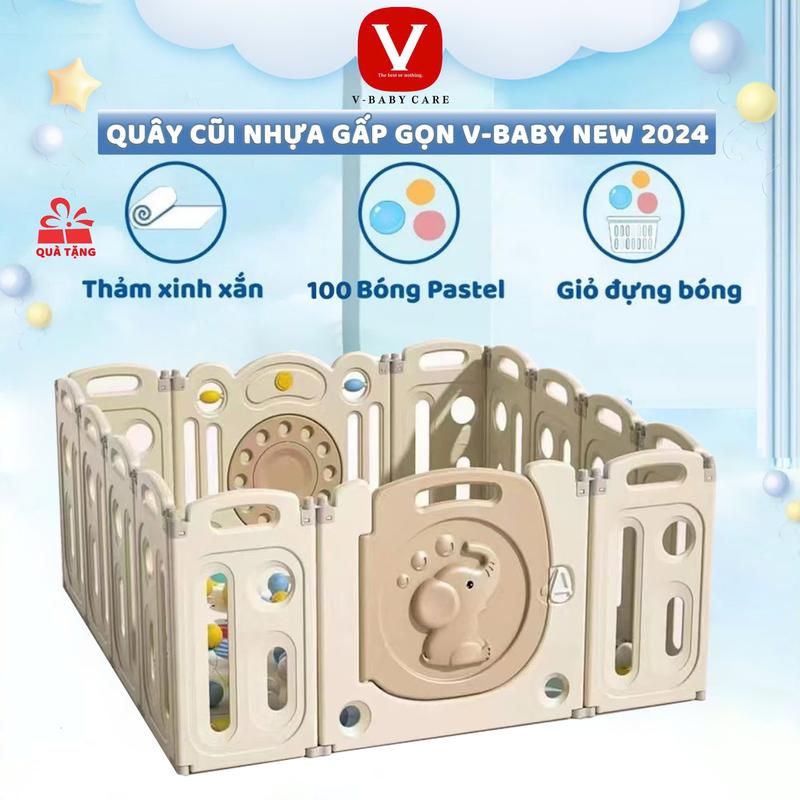 QUÂY CŨI NHỰA GẤP GỌN CHO BÉ 2025 - TẶNG KÈM THẢM XỐP BÓNG NHIỀU MÀU GIỎ ĐỰNG TIỆN LỢI - Đồ Chơi