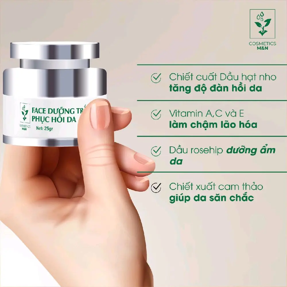 M&N Cosmetics - Face dưỡng trắng phục hồi da, trị mụn, nám và sắc tố đen sạm