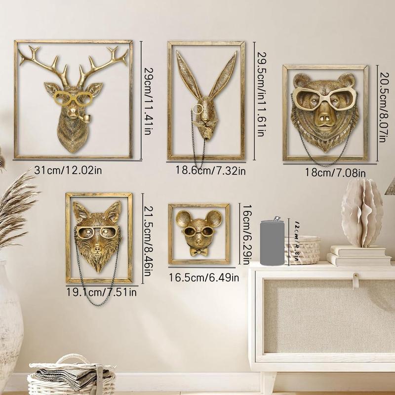 Product Introduction of Animal Head Design Wall Decor, 1pc Modern Wall Art, Wall Mounted Decor for Home Living Room Bedroom Office 1