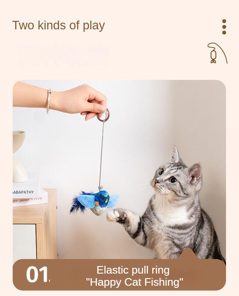 Product Introduction of Cat toy sound-emitting bird simulation can call bird hanging cat teasing stick for kittens to self-entertain and relieve boredom cat teasing toy 3