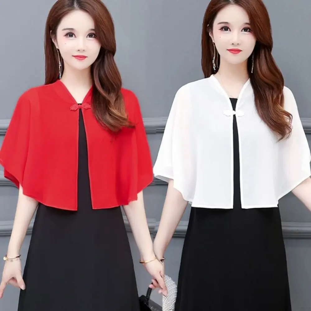 Lace Thin Jacket Multicolor Chiffon Shawl Breathable Short Tulle Shawl Sun Protection Clothing Summer