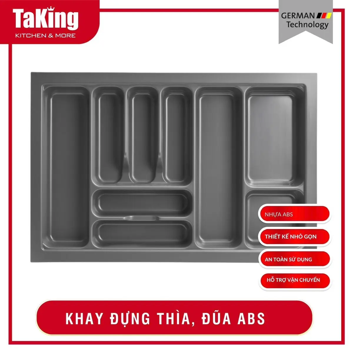 Khay đựng thìa, đũa nhựa ABS an toàn, thân thiện với môi trường TaKing Kitchen