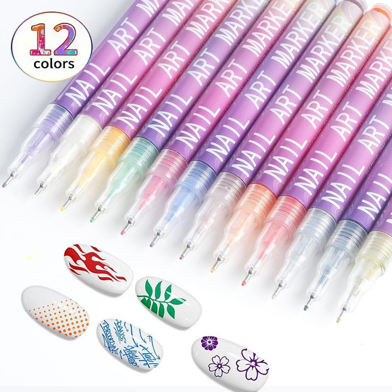 Product Introduction of 2 Colors Nail Brush 0.5mm Single DIY Painted Graffiti Nail Art Highlight Groove Edge Pen Painting Line Drawing Pen 1