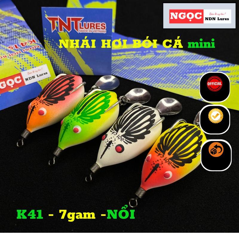 Mồi lure NHÁI HƠI BÓI CÁ Mini K41 & K41S mồi giả câu cá lóc 7 gam NỔI & 10 gam LỬNG CHÌM hiệu quả câu cá nhát cá nhỏ nhaihoi
