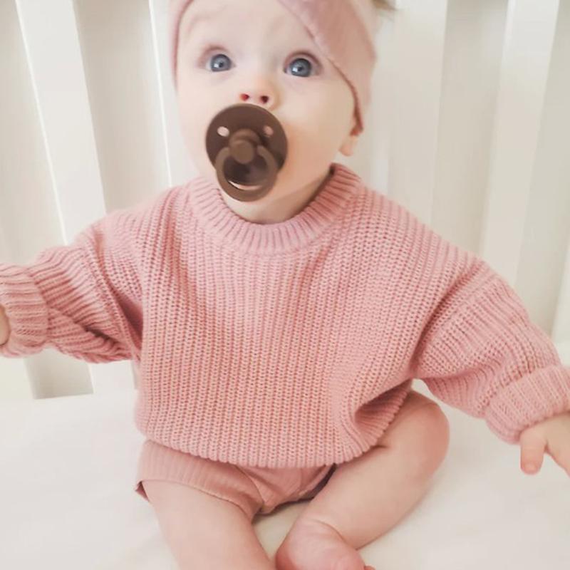 Product Introduction of Baby Girls Boys Autumn Winter Knit Sweater Solid Color Long Sleeve Crewneck Knitwear 26