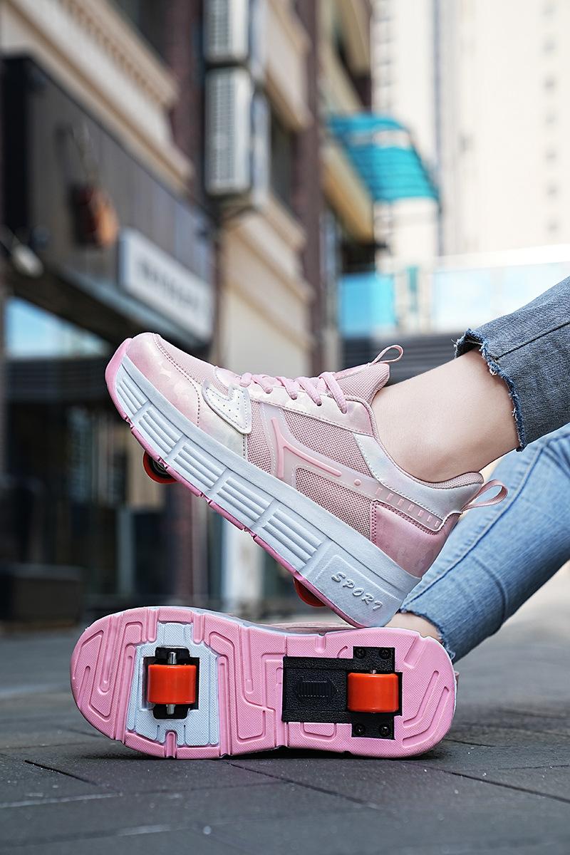 Product Introduction of Huiluo Heelys Skates Rollerskate LED Light Shoes with Shoelace Wheels Factory Direct Sales Order 4