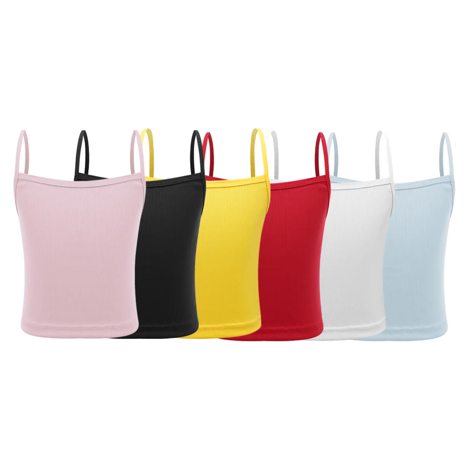 Mufeng Kids Girls Sports Basic Cami Crop Tops Ballet Dance Top Undershirts Gymnastics Athletic Training Vest