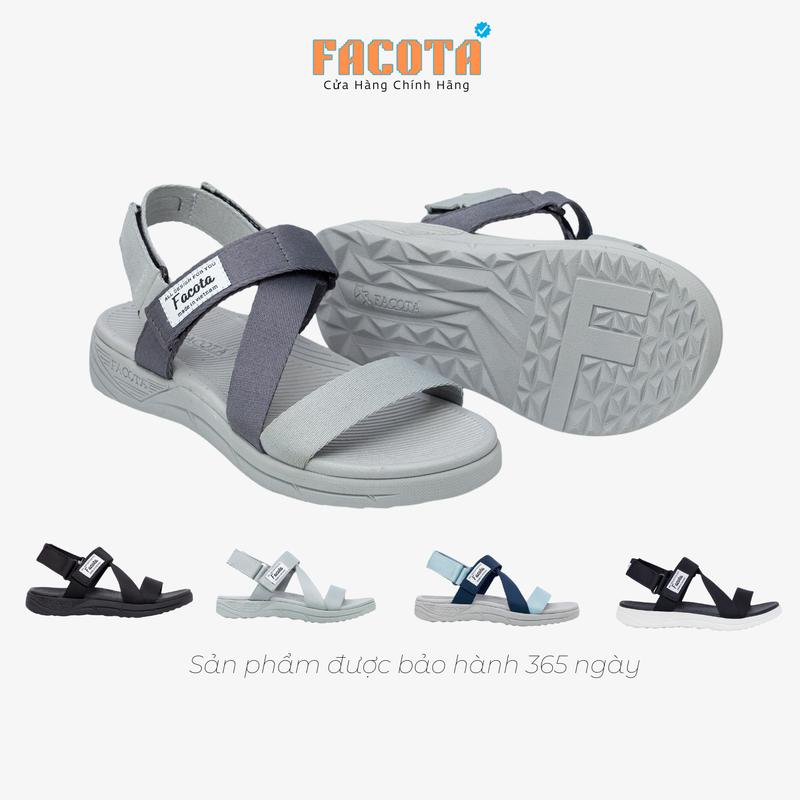 Giày Sandal Nam Nữ Quai Chéo Đi Học FACOTA NN09 Đế Cao 3.5 cm Siêu Nhẹ Êm Bền