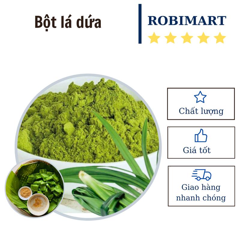 Bột lá dứa (lá nếp) nguyên chất sấy khô Robi tạo màu món ăn, làm bánh - gói 250g, 500g, 1000g - Màu Thực Phẩm