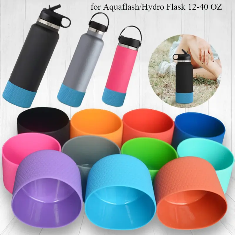 Tay Áo Đáy Chai Silicon, Phụ Kiện Cốc Chống Trượt, Tấm Lót Chai Nước, Vỏ Bảo Vệ Cách Nhiệt Hình Lục Giác, Thích Hợp Cho Aquaflash / HydroFlask, 12-40 oz, Mới 0
