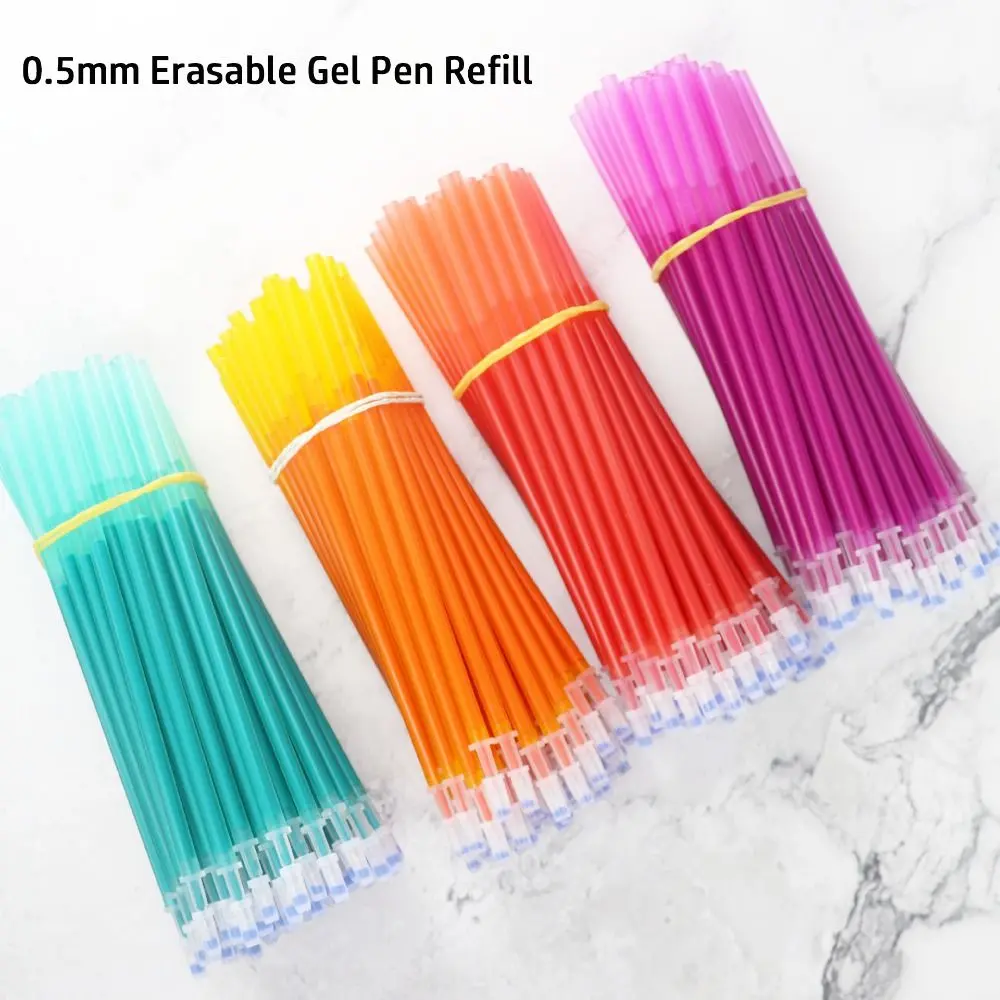 Bút Gel Mực, 10 Cái / Bộ, Ngòi Trung Tính, 0.5Mm, Nhiều Màu Sắc, Có Thể Xóa, Dụng Cụ Viết, Văn Phòng Phẩm Viết, Thích Hợp Cho Trường Học Và Văn Phòng, Nạp Có Thể Thay Thế