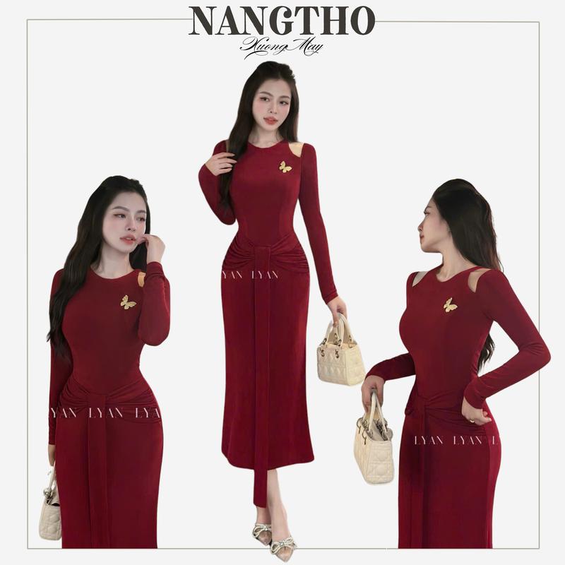 501 [ KHÔNG KÈM CHARM ] Đầm Dáng Dài Nữ Sang Chảnh Chất Thun Gân Giãn