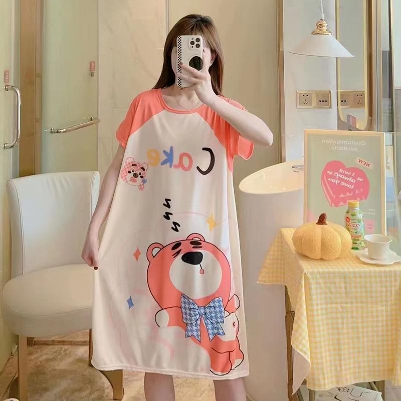 Product Introduction of Váy Ngủ Mùa Hè Dài Trung Bình Cho Nữ, Đồ Ngủ Ngắn Tay Cho Người Nổi Tiếng Trên Internet, Đồ Mặc Nhà Dáng Rộng Trực Tiếp, Cho Bà Bầu, Có Thể Mặc Ngoài Trời 13