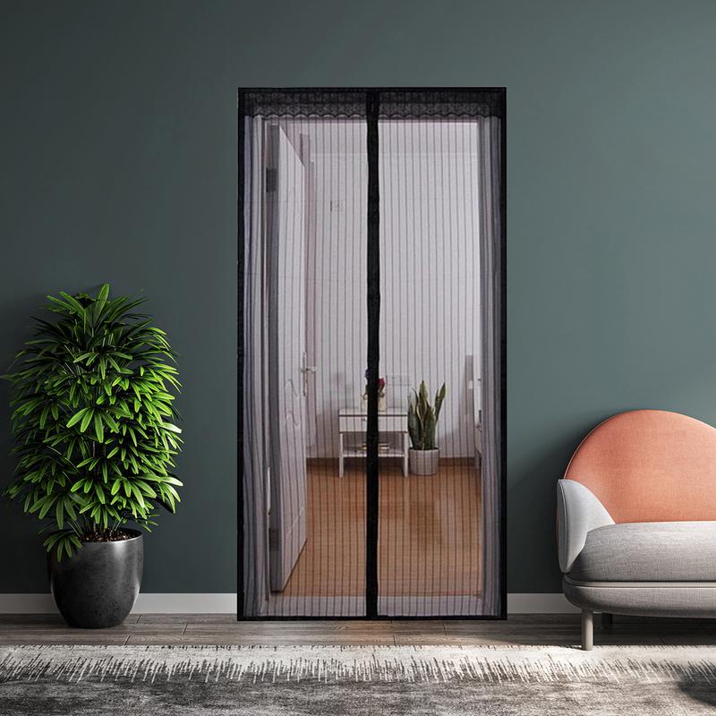 Mosquito Door Curtain Magnetic Fly Screen with Fastener Tape Easy to Install Magnetic Closure Doorway Screen Mosquito Curtain 8