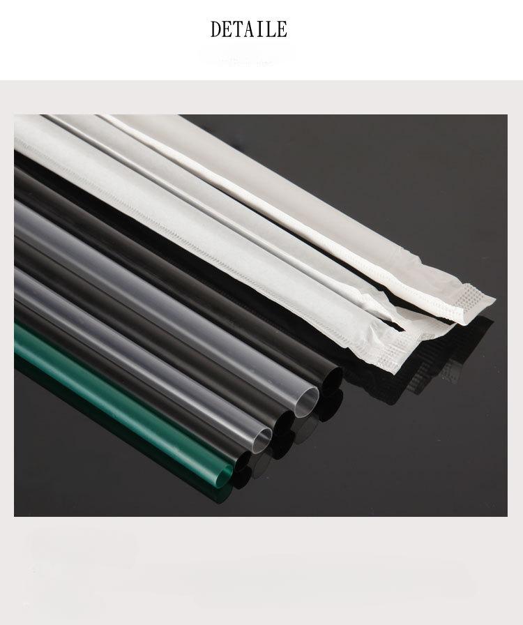 Product Introduction of Independent Paper Packaging Disposable Straw Green Coffee Black Straight Straw Juice Drink Milk Tea Straw Plastic Rietjes 7