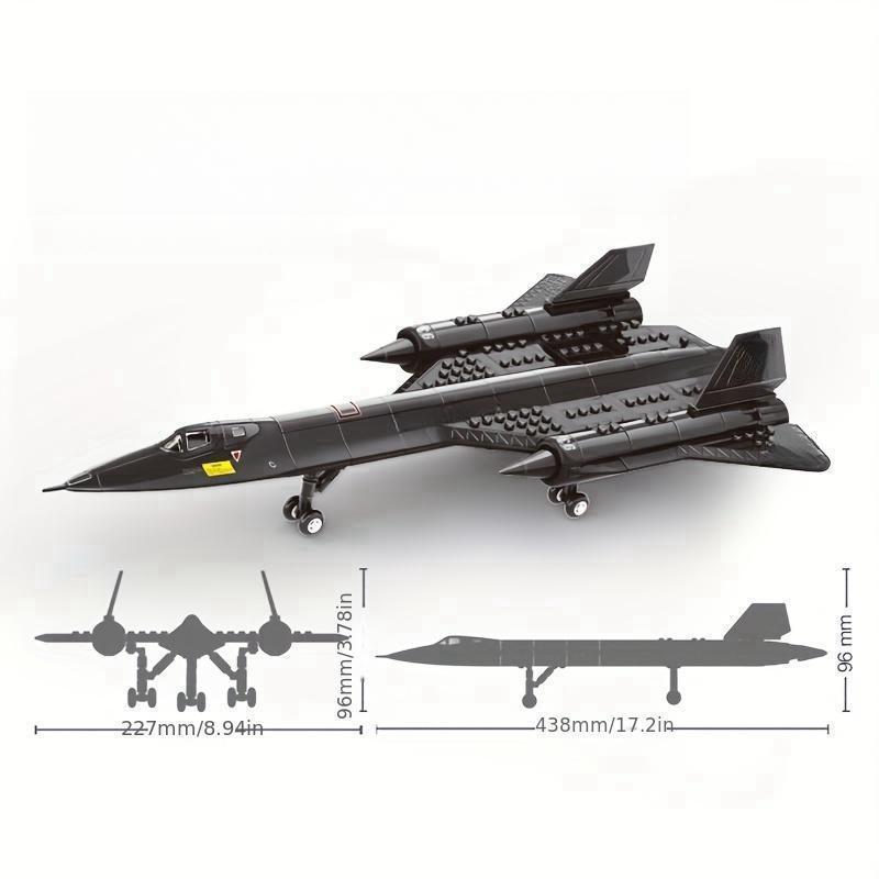 Air Force Blackbird Reconnaissance Airplane Building Block Model, Fighter Assembling Toy, Building Block Model for Kids & Adults 1