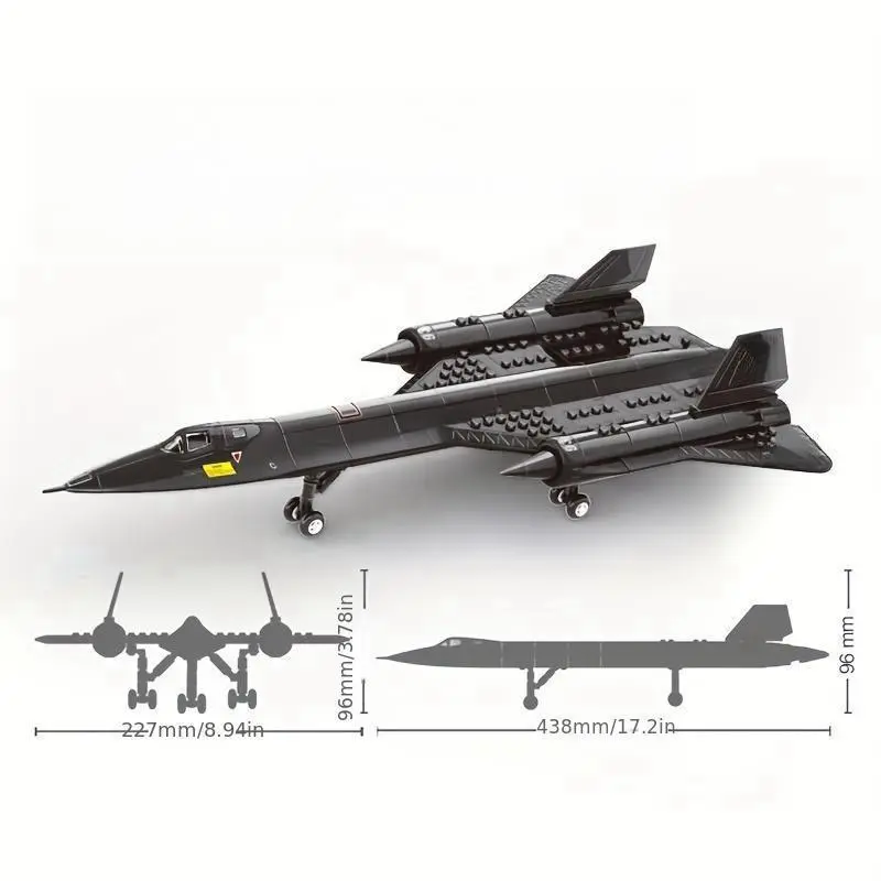 Air Force Blackbird Reconnaissance Airplane Building Block Model, Fighter Assembling Toy, Building Block Model for Kids & Adults 1