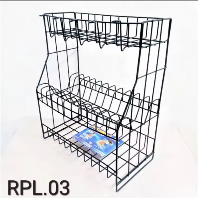 Rak piring susun 3 ANTI KARAT / Rak kawat susun 3 Dan Susun 2 rpk 03 / Rak besi coating / Rak Dapur Anti Karat