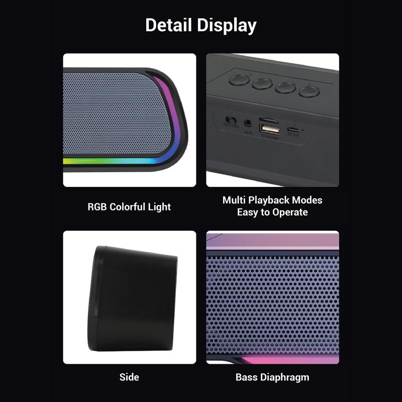 KISONLI Speaker Portable Wireless Bluetooth LED-913 Stereo Bass Effect With Super Bass 8