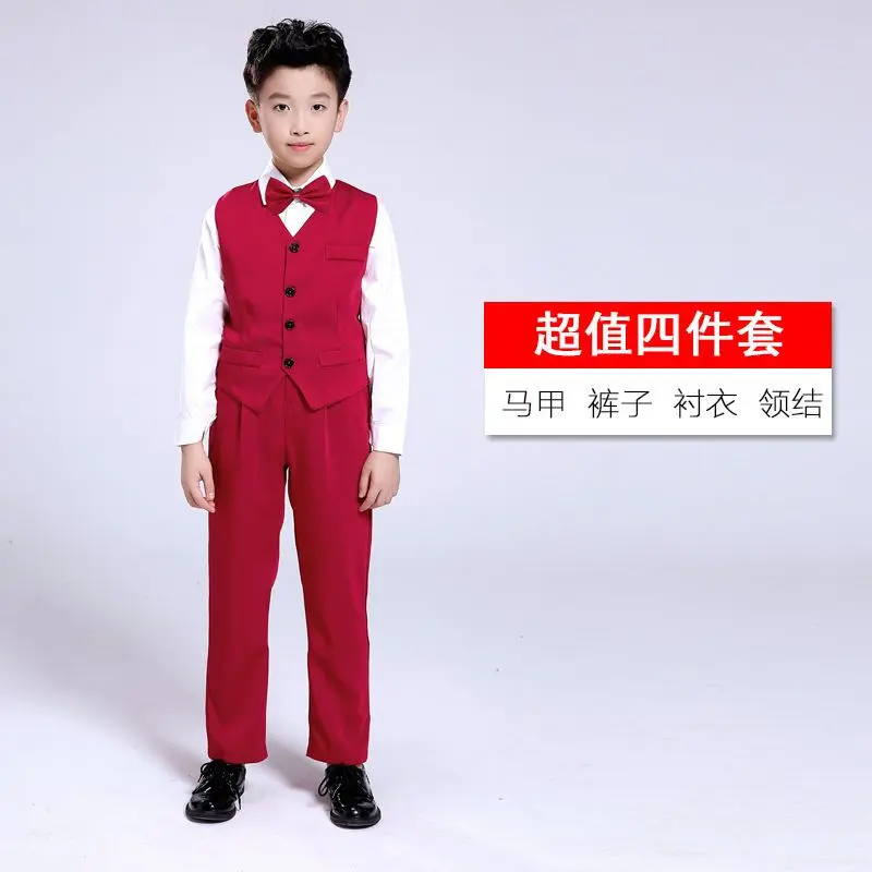 Váy Vest Nhỏ Cho Bé Trai, Siêu Giá Cả Phải Chăng, Thích Hợp Cho Đám Cưới Và Biểu Diễn Đàn Chuyên Gia Piano, Với Thiết Kế Hoa, Quần Áo Người Dẫn Chương Trình Đẹp Trai Cho Trẻ Em, Cỡ Lớn Và Trung Bình 2
