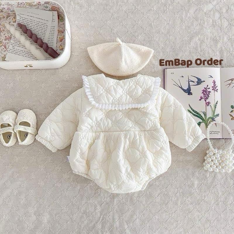 Bodysuit kèm túi thỏ dài tay cổ bèo cho bé gái Embap kids Bodysuit thỏ xinh xắn đáng yêu