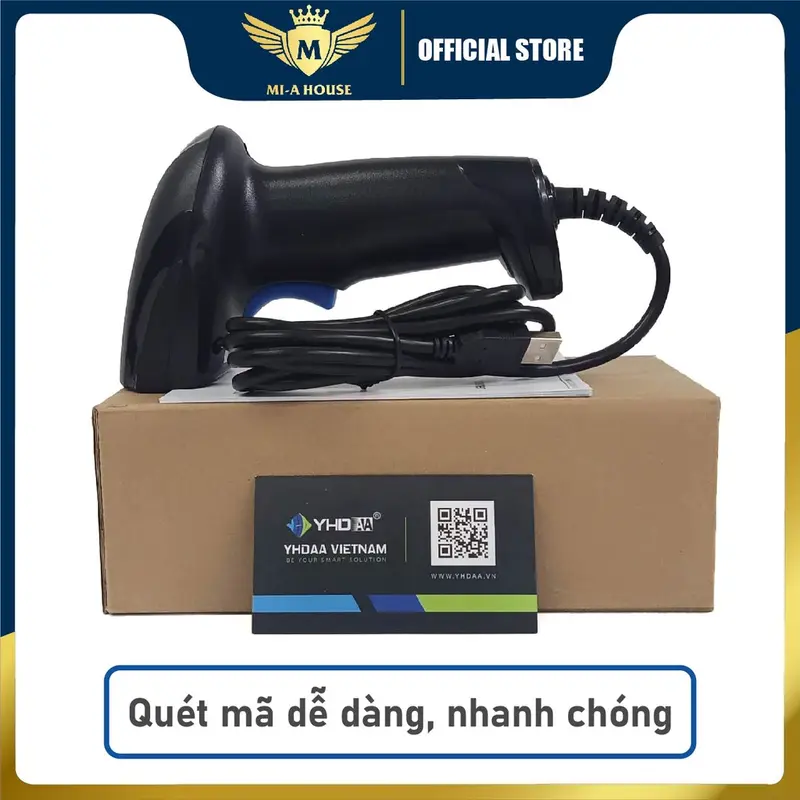 Máy quét mã vạch Qrcode YHD 1100D (2D) có dây - Máy bắn mã vạch 2D có dây cắm cổng USB kết nối Máy tính 5