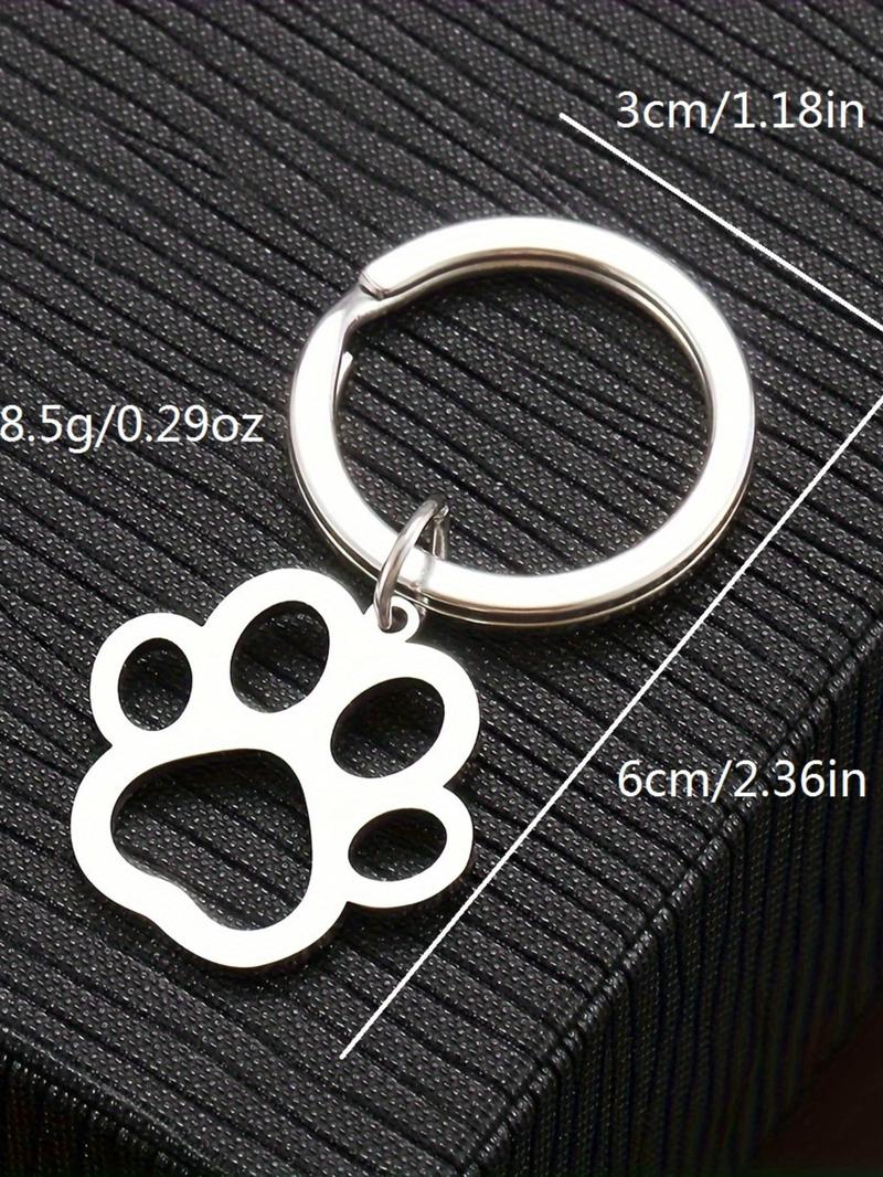 Product Introduction of Fashion Hollow out Puppy Paw Design Keychain, Stainless Steel Keychain for Men & Women for Daily Clothing Decor, Trendy All-match & Exquisite Keychain for Birthday Gift 11