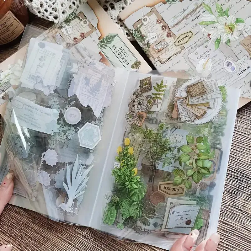 Vintage Coffee Sticker Book, 20pcs/set Retro Decorative Sticker, Scrapbooking & Journal Making Material Paper, DIY Decorative Sticker for Stationery & Water Bottle