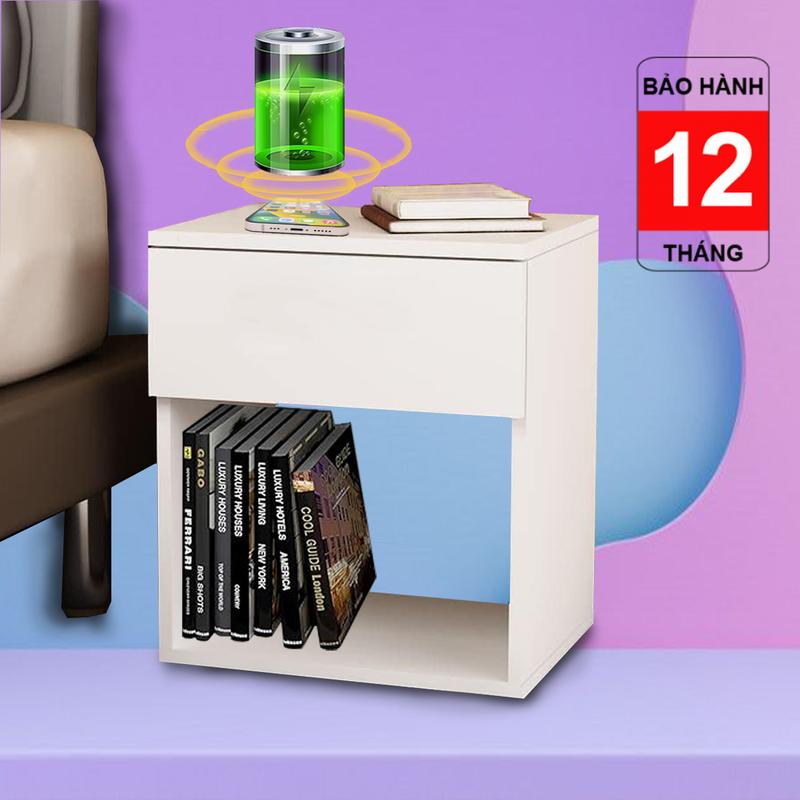 Tab đầu giường TopV thông minh kèm đèn ngủ sạc không dây kệ tủ đầu giường mini táp decor gỗ kê để phòng ngủ Bàn Ghế TopV