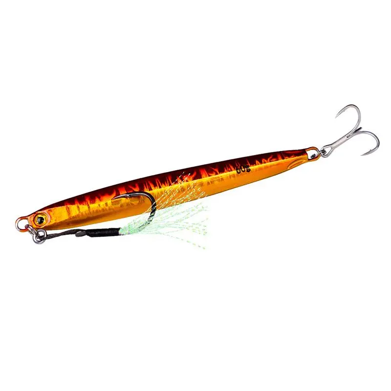 60g/2.1oz Long Casting Iron Plate Fish Lure, Artificial Fishing Lure with Hook, Fishing Accessories for Outdoor Fishing, Fishing Equipment 8