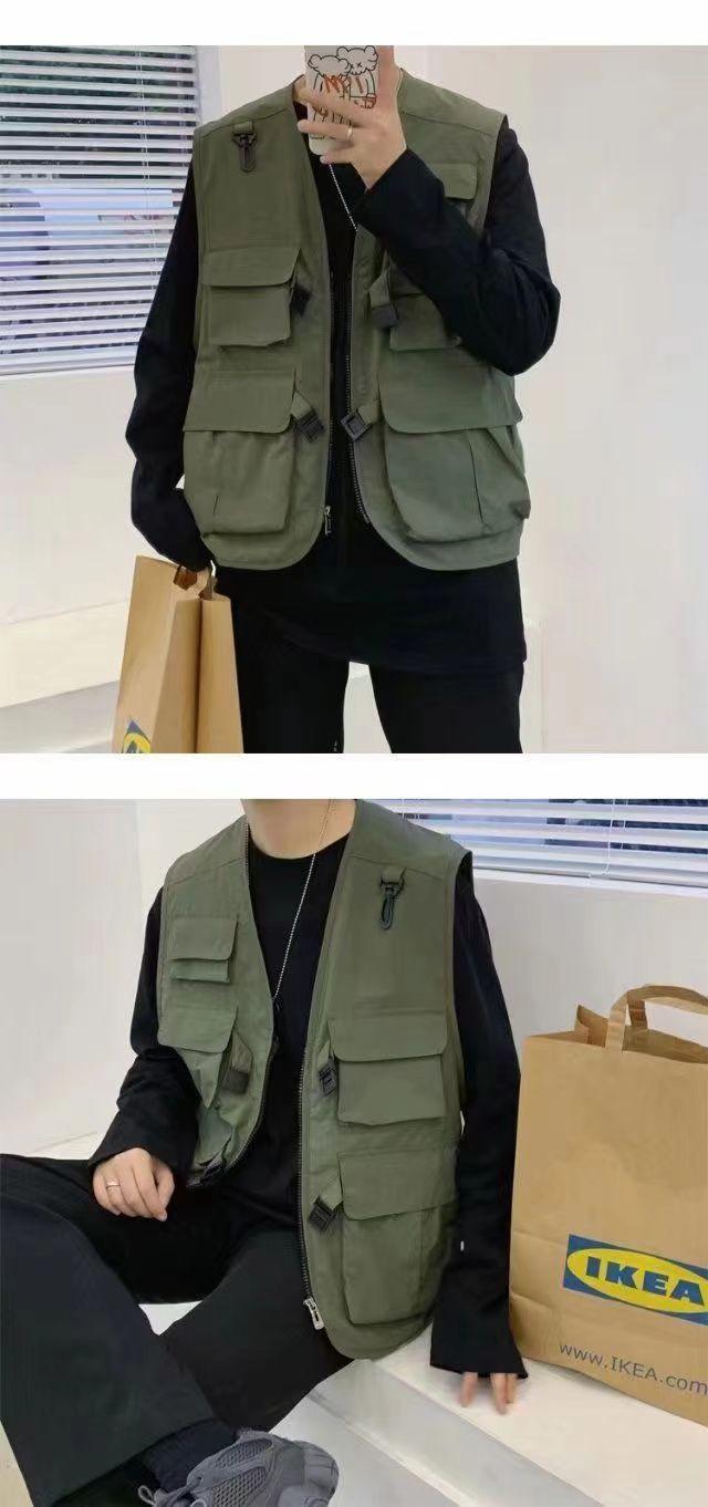 Product Introduction of 2025 Four Seasons Functional Tactical Vest Unisex Dark High Street Loose Casual Workwear Sleeveless Vest Unisex Jacket Trend 8