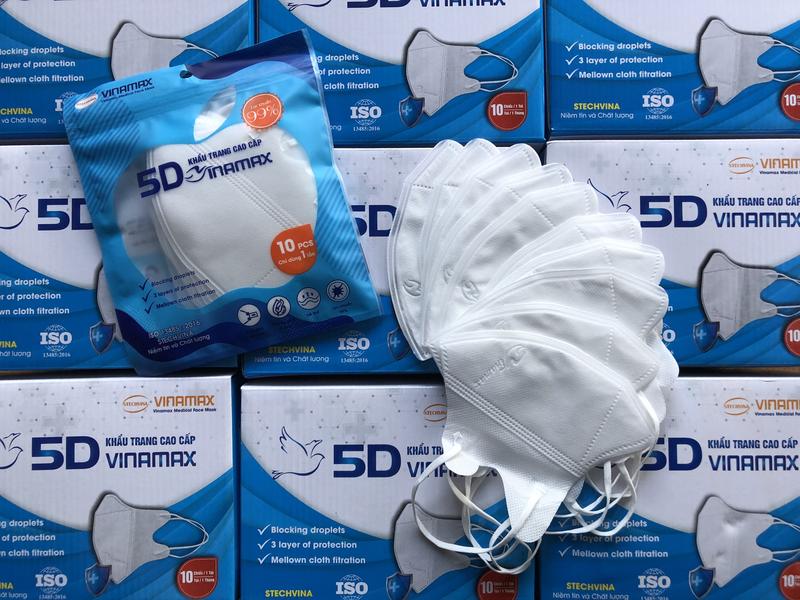 200 cái khẩu trang 5D Vinamax cao cấp nhiều màu Phụ Kiện Che Mặt