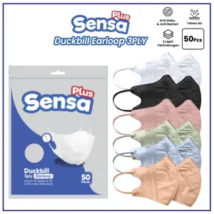 Masker Duckbill 3ply Earloop Sensa Plus isi 50pcs
