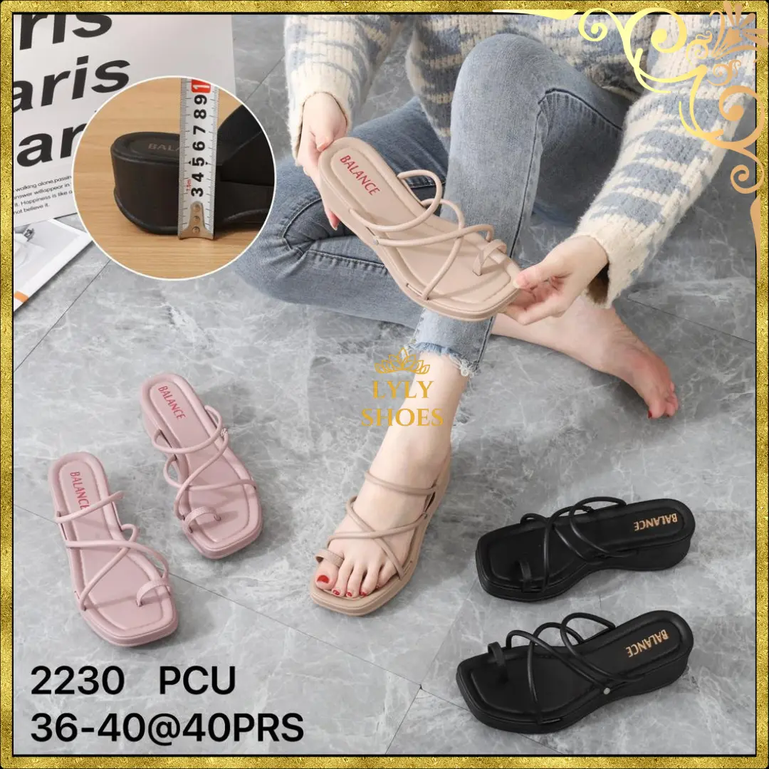 Sandal Wanita Wedges Balance Motif Silang Hak Sedang 2230 jelly Open Toe Sendal
