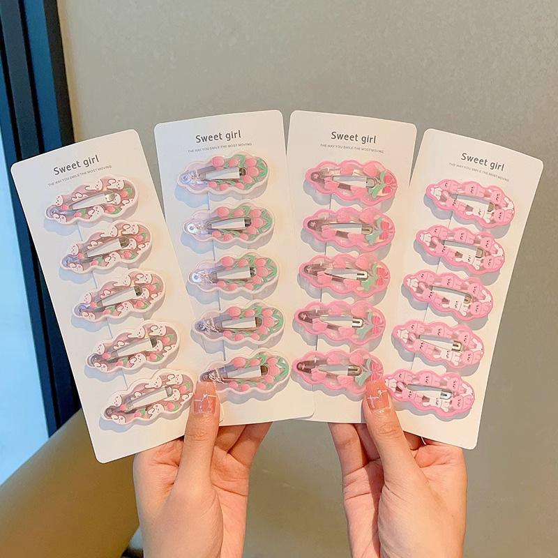  Kẹp tóc hình thỏ dễ thương màu hồng kẹp tóc trẻ em kẹp tóc mái gợn sóng cho nữ   1 cái   