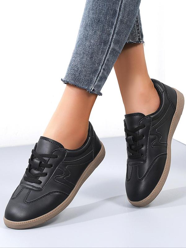 Women's Colorblock Lace Up Sneakers, Casual Breathable Comfortable Training Shoes, All-match Basic Shoes for Daily Wear 0