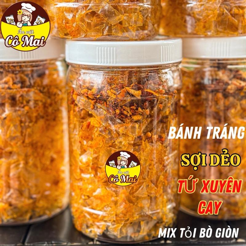 Bánh Tráng Dẻo Sợi Vị TỨ XUYÊN CAY HỦ 350GR Mix Tỏi Bò Giòn - ĂN VẶT COMAI