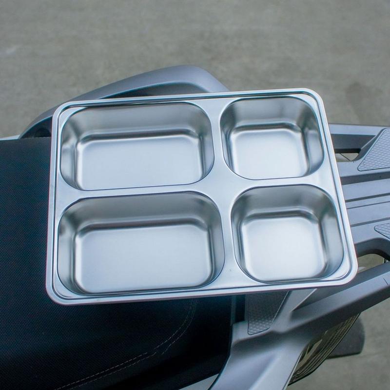 Khay cơm inox 4 ngăn sâu lòng Hàn Quốc (28 x 22 x 4)cm