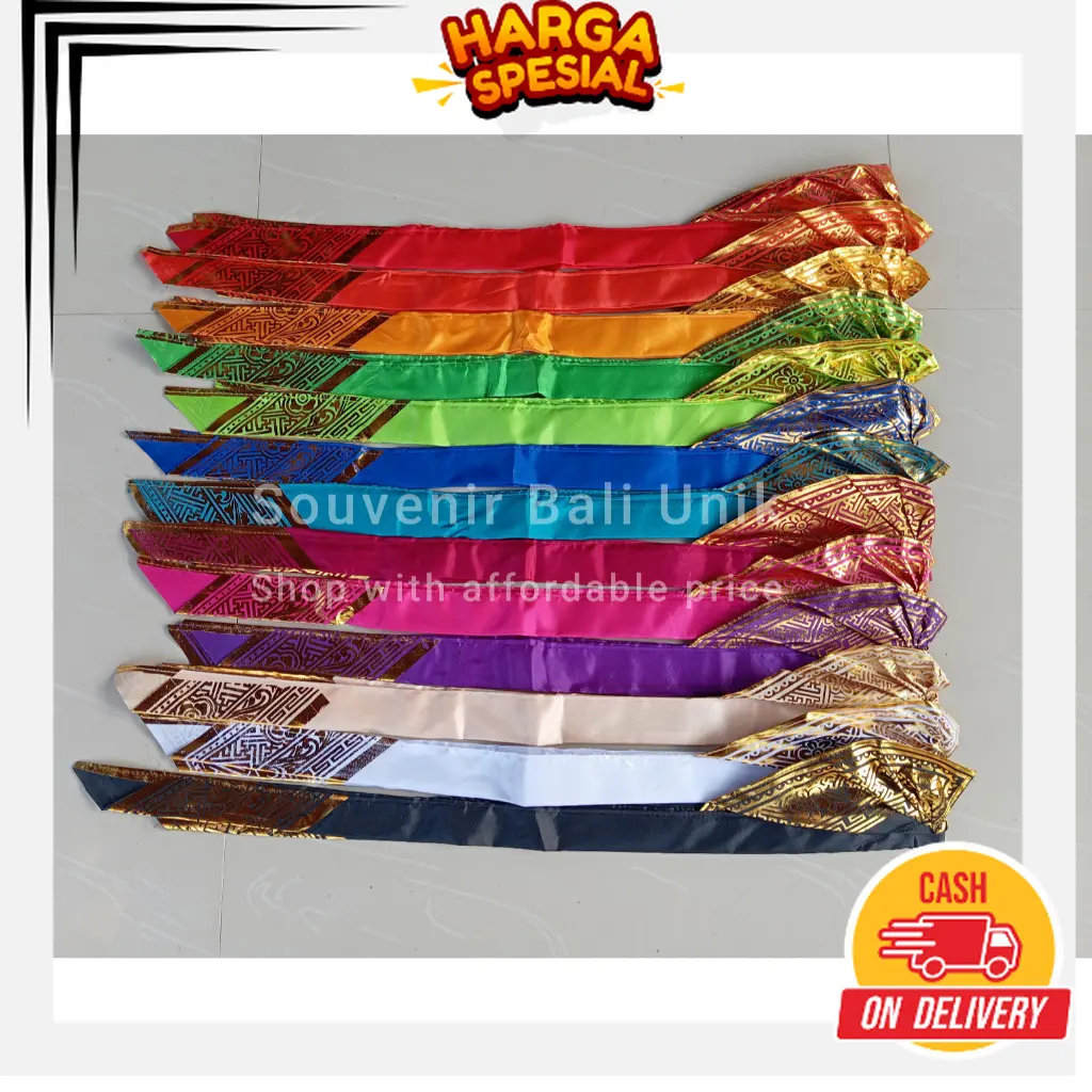 Udeng Lepas Lembaran Ikat Kapala Topi Warna Warni Souvenir Bali Unik TRK