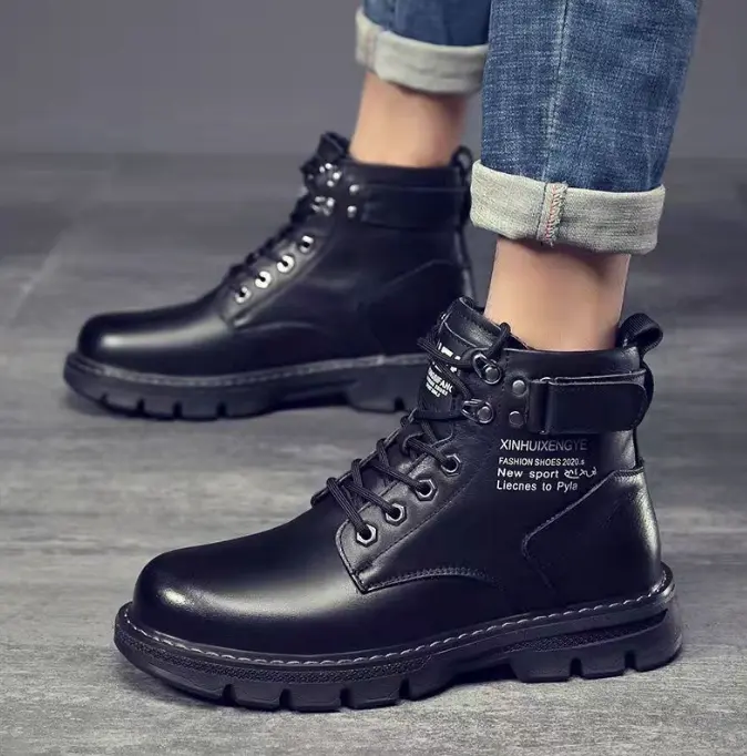 Bốt nam da lì Hàn Quốc sang trọng đế cao tôn dáng phong cách dễ vệ sinh 006 Boots 2