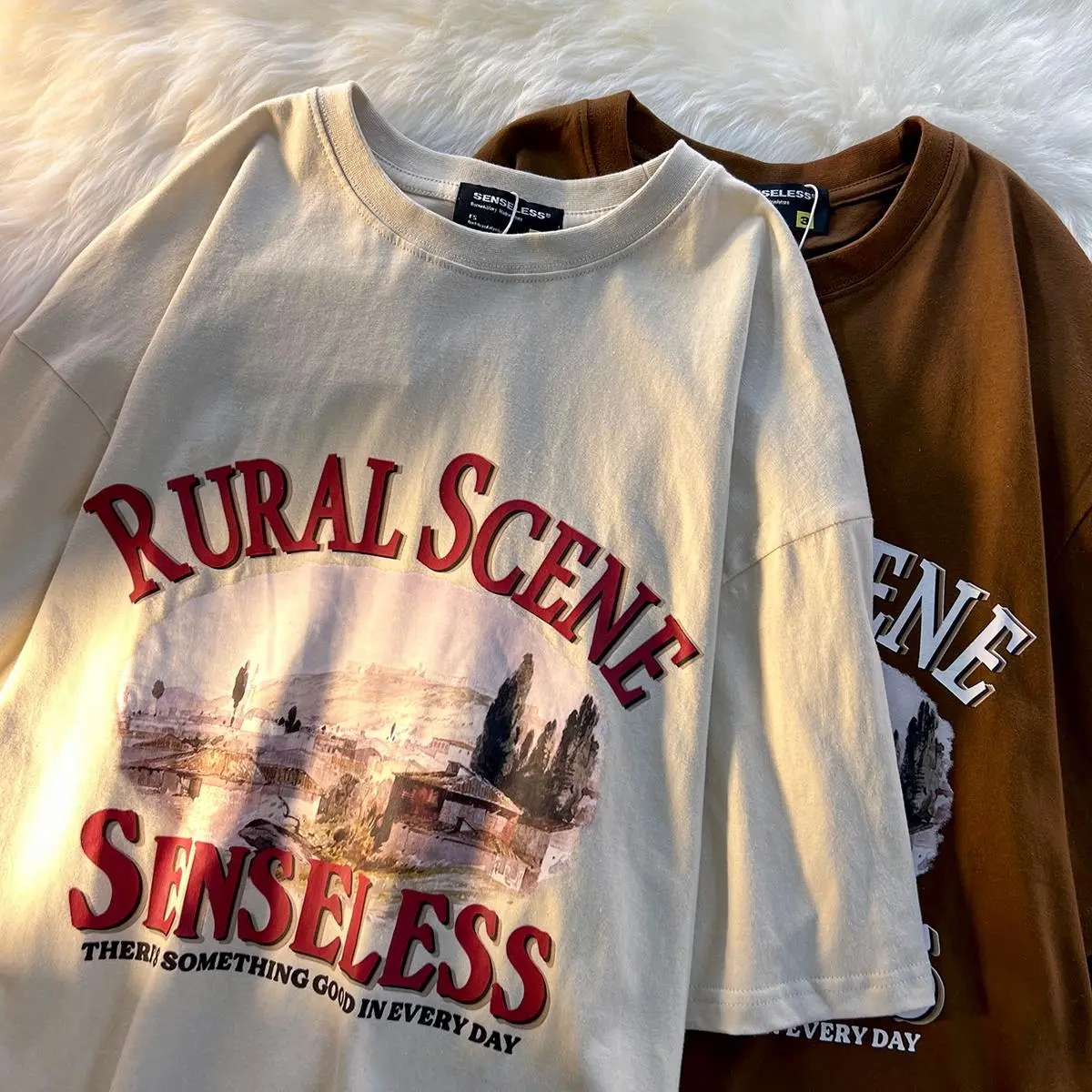 Summer loose short sleeve T-shirt fashionable letter cartoon printed men's and women's tops, Couple costume 'clothes