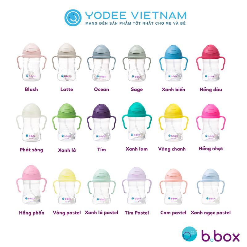 b.box Bình nước 360 độ có van chống sặc và tay cầm cho bé tập uống nước 240ml